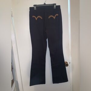 Black denim elastic waist pant never worn
